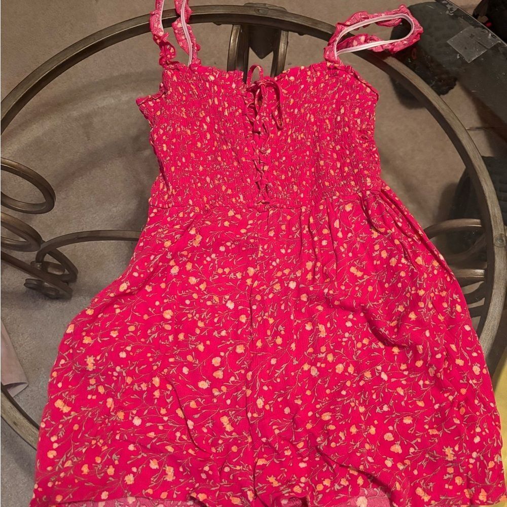 Lily Rose Vibrant Red Floral Romper